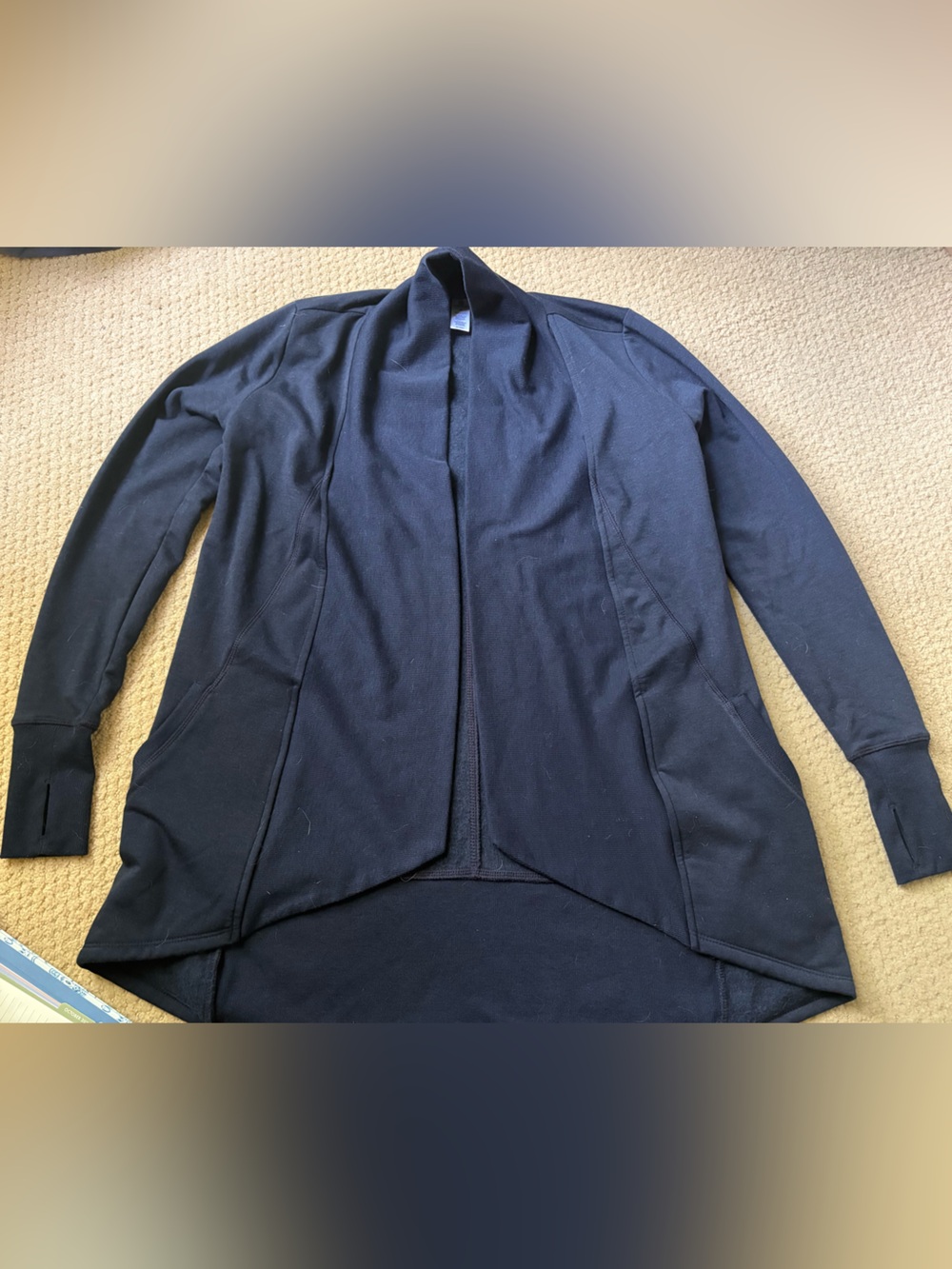 90 Degree by Reflex Women's Navy Long Sleeve Open-Front Cardigan Jacket